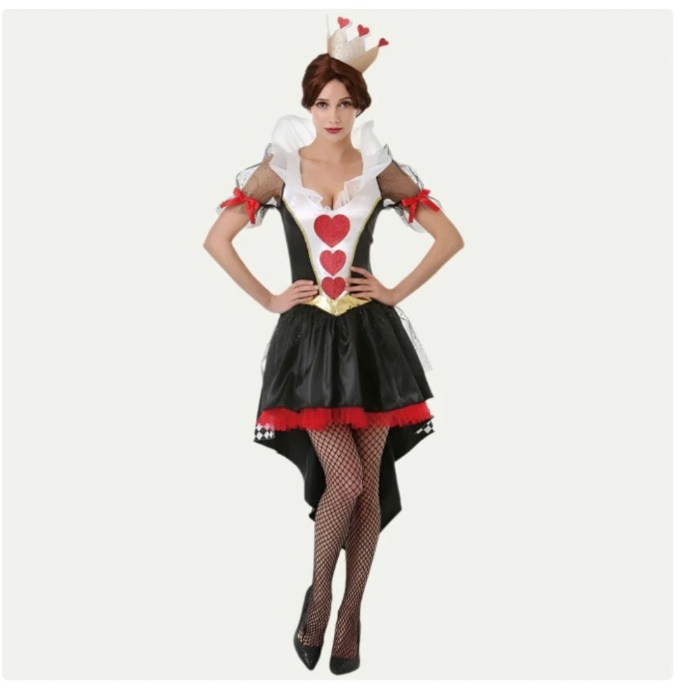 Hauntlook Queen of Hearts Wonderland Dress‎ Up Halloween Costume Medium NEW NWT